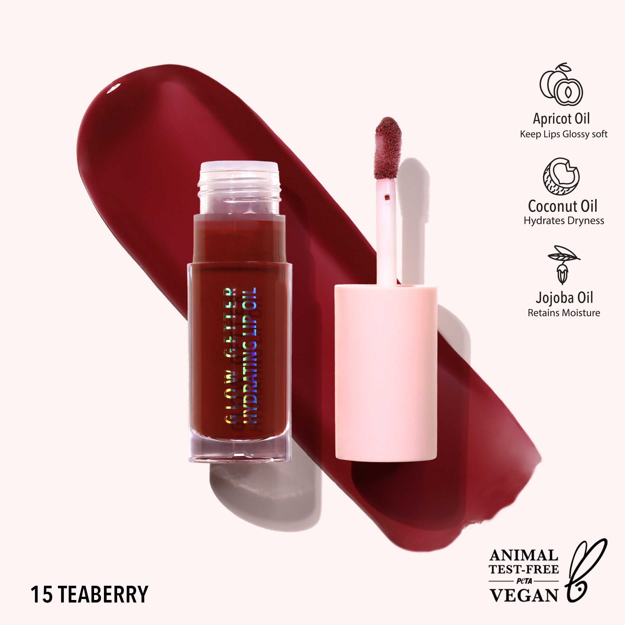 Glow Getter Hydrating Lip Oil (015, Teaberry)