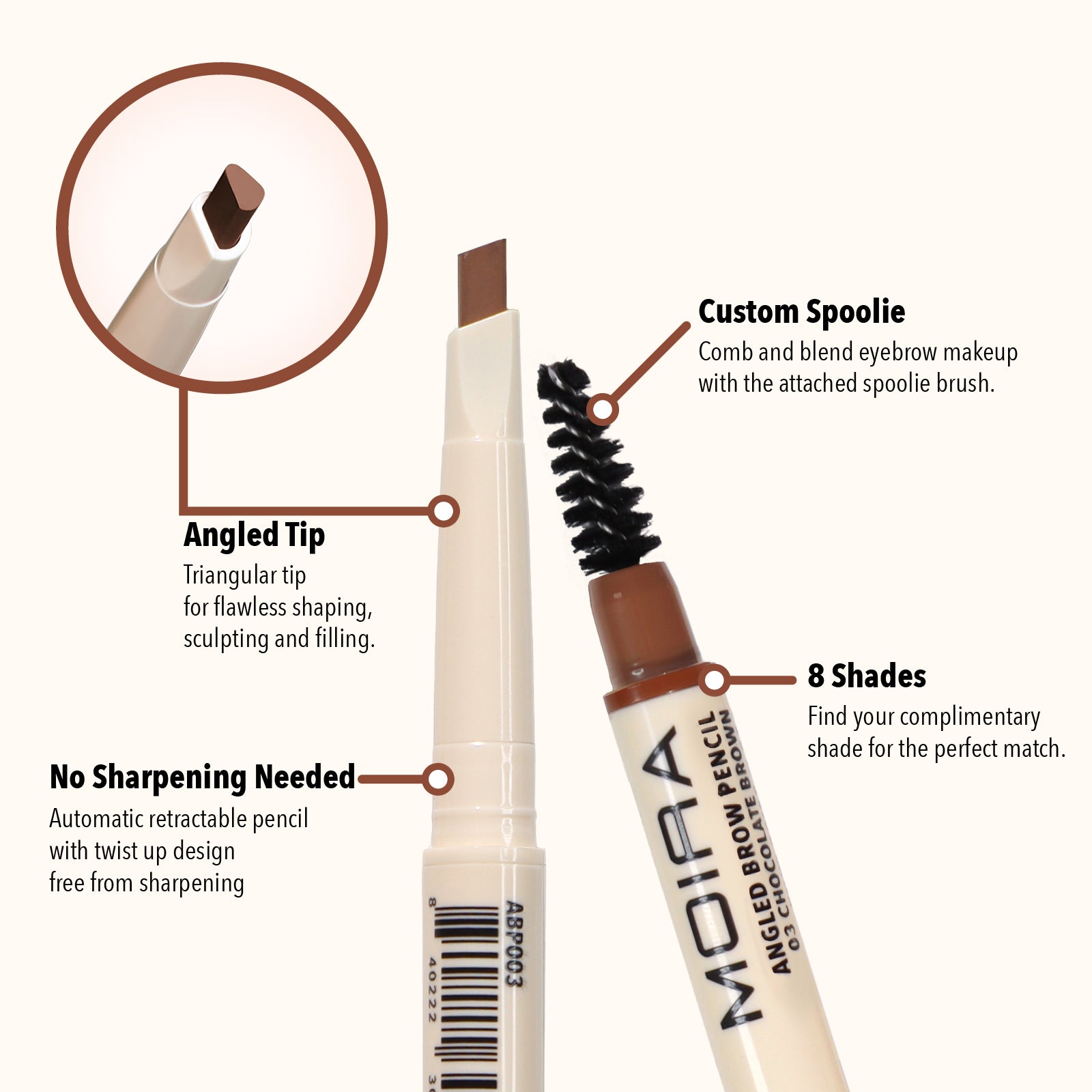 Angled Brow Pencil (003, Chocolate Brown)