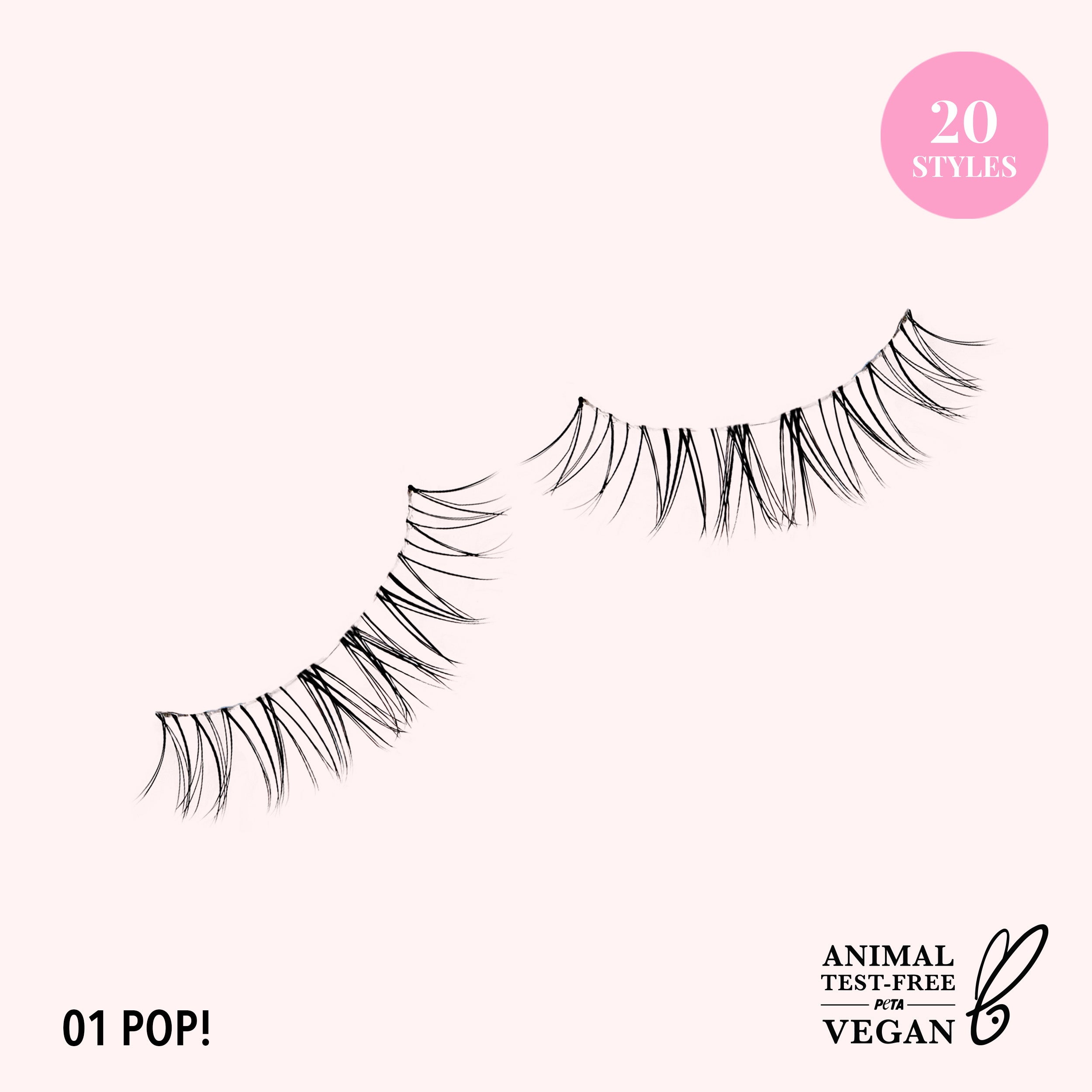 Natural Effect Bionic Vegan Faux Lashes (001, Pop!)